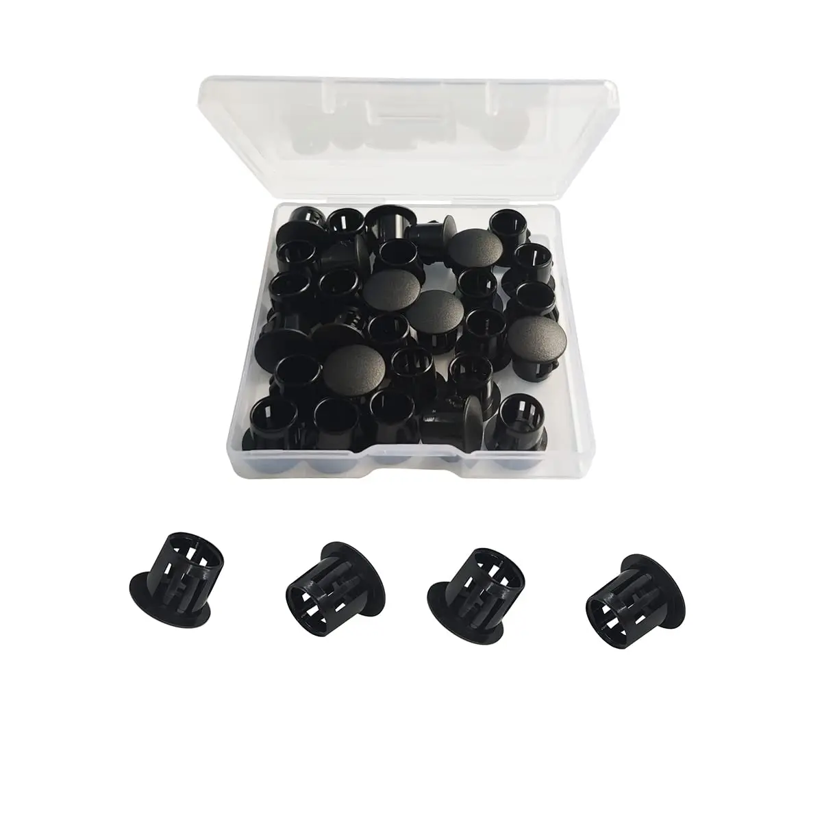 ZYYC Black Plastic Hole Plugs 10mm (3/8") | 30 Pcs Value Pack for Furniture & Cabinets - main product image