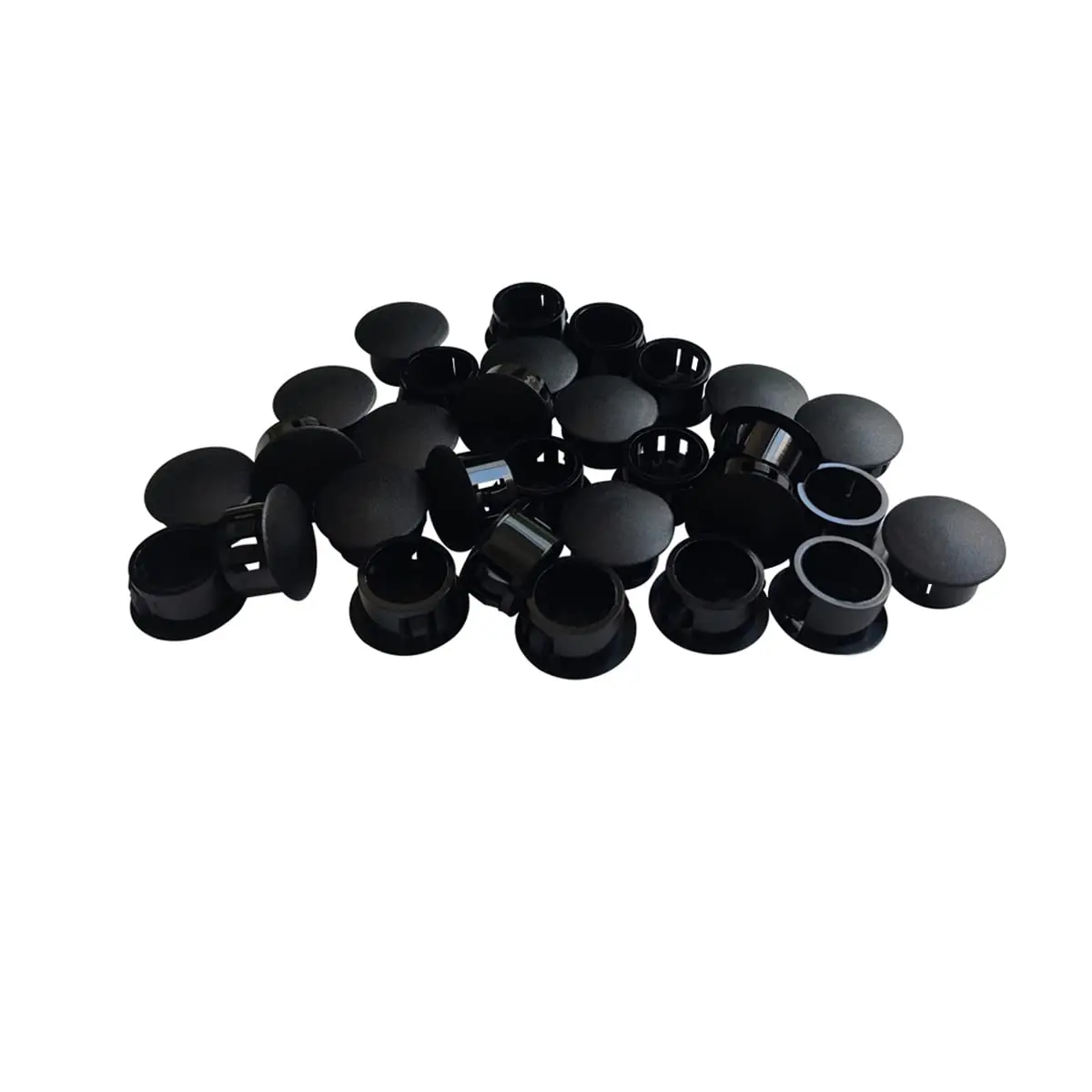ZYYC Black Hole Plugs 16mm (5/8 Inch) Plastic Hole Plugs, 30 Pcs | For Furniture Cabinet Insert End Caps - main product image