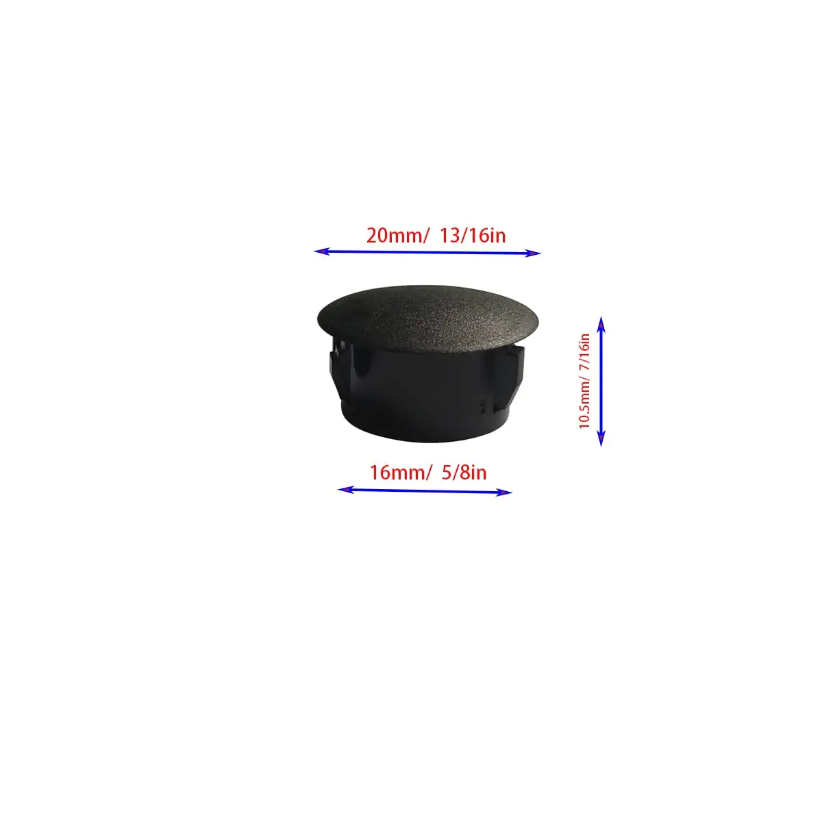 ZYYC Black Hole Plugs 16mm (5/8 Inch) Plastic Hole Plugs, 30 Pcs | For Furniture Cabinet Insert End Caps - view 3