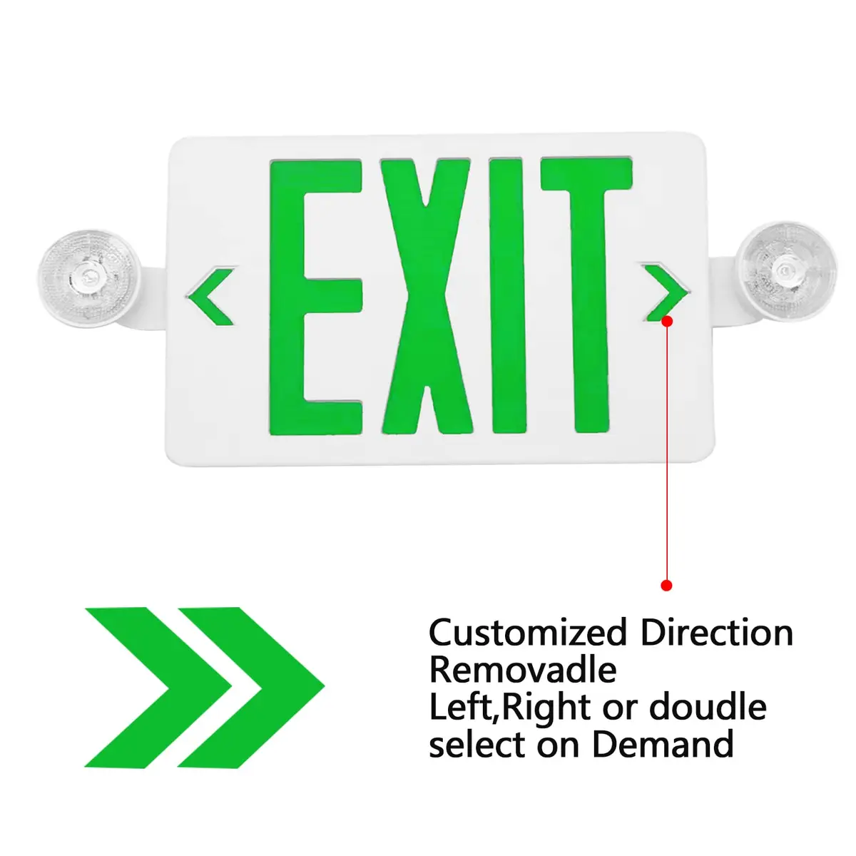 OSTEK LED Exit Sign with Emergency Lights Dual Exit Lamp, 90 Min Battery Backup | UL Certified Office & Commercial Safety Lighting - view 5