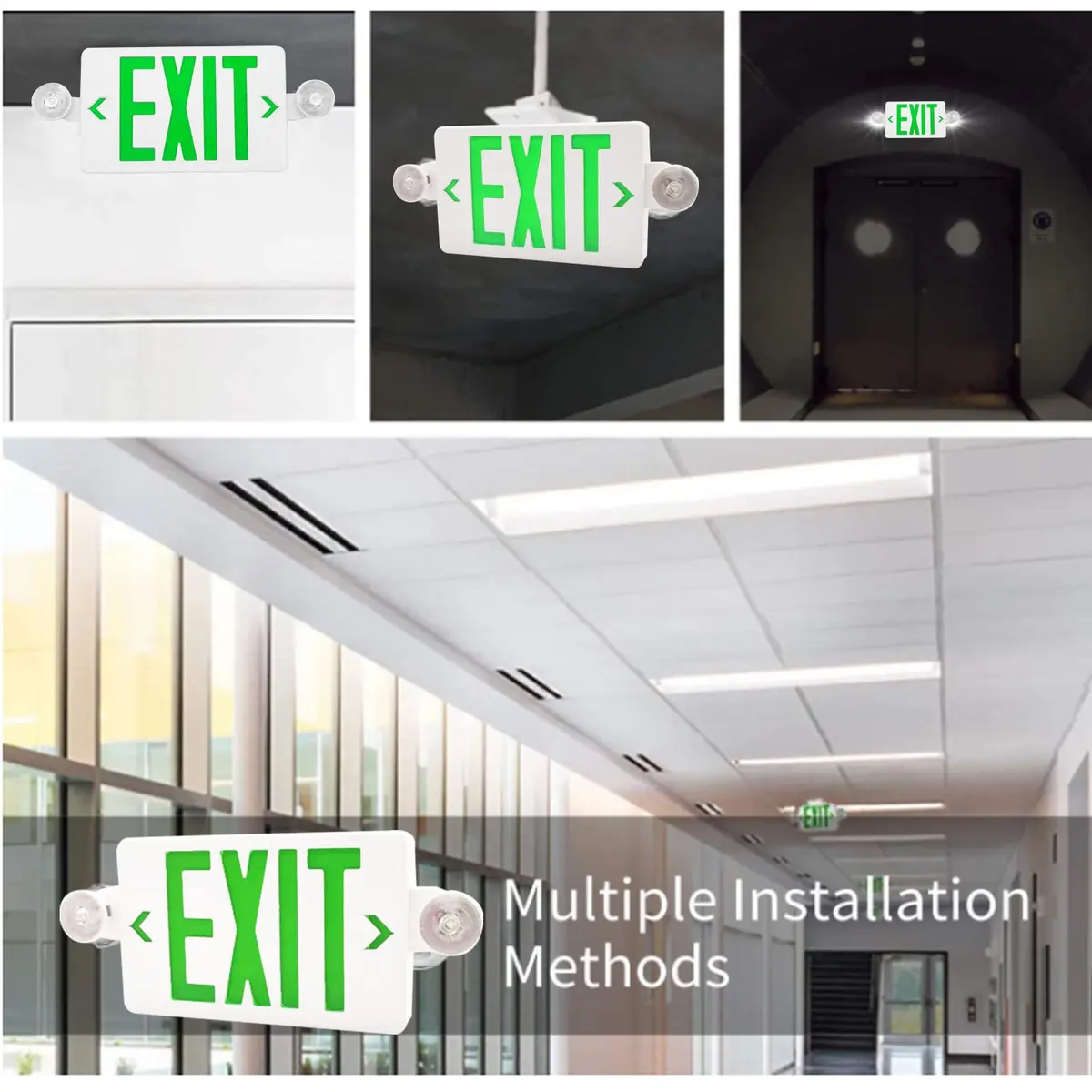 OSTEK LED Exit Sign with Emergency Lights Dual Exit Lamp, 90 Min Battery Backup | UL Certified Office & Commercial Safety Lighting - view 6