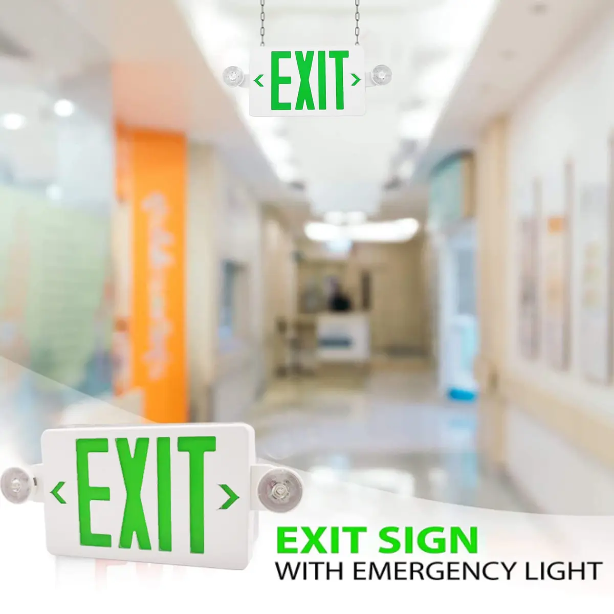 OSTEK LED Exit Sign with Emergency Lights Dual Exit Lamp, 90 Min Battery Backup | UL Certified Office & Commercial Safety Lighting - view 7