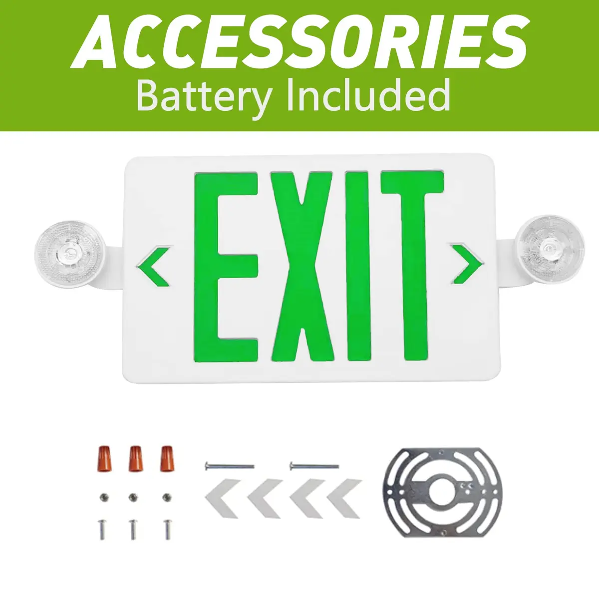 OSTEK LED Exit Sign with Emergency Lights Dual Exit Lamp, 90 Min Battery Backup | UL Certified Office & Commercial Safety Lighting - view 2