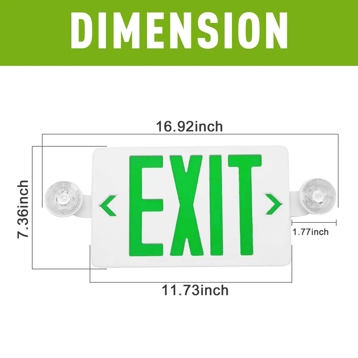 OSTEK LED Exit Sign with Emergency Lights Dual Exit Lamp, 90 Min Battery Backup | UL Certified Office & Commercial Safety Lighting - view 4