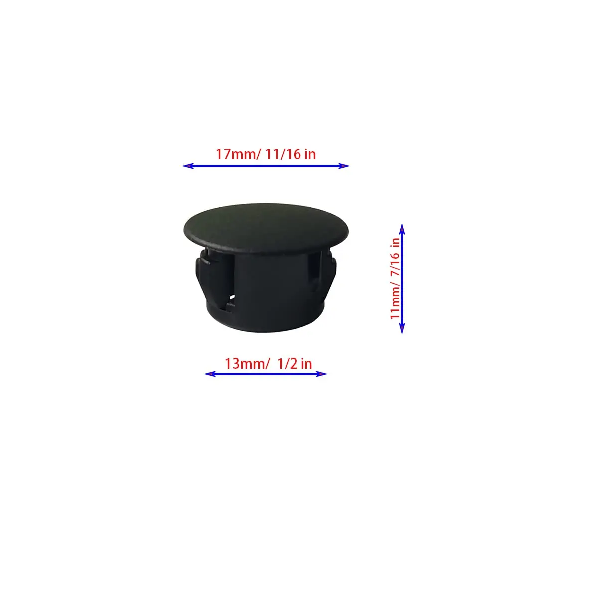 ZYYC Black Hole Plugs 13mm (1/2 Inch) Plastic Hole Plugs, 30 Pcs | For Furniture, Cabinets, Pipes - view 3