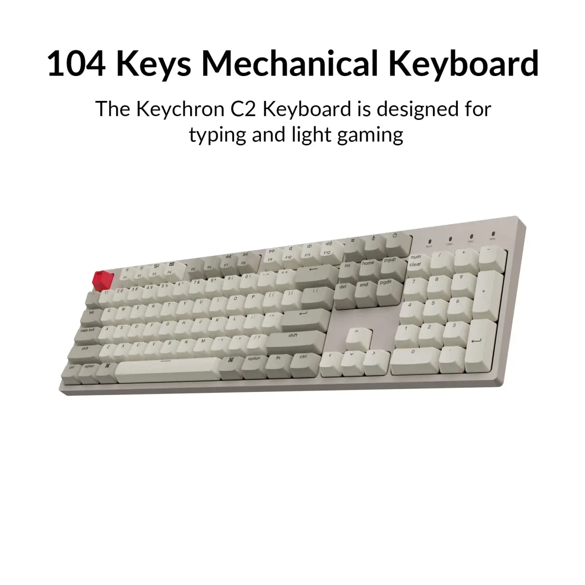 Keychron C2 Full Size Wired Mechanical Keyboard Brown Switch Retro | 104-Key Layout with Number Pad - view 8