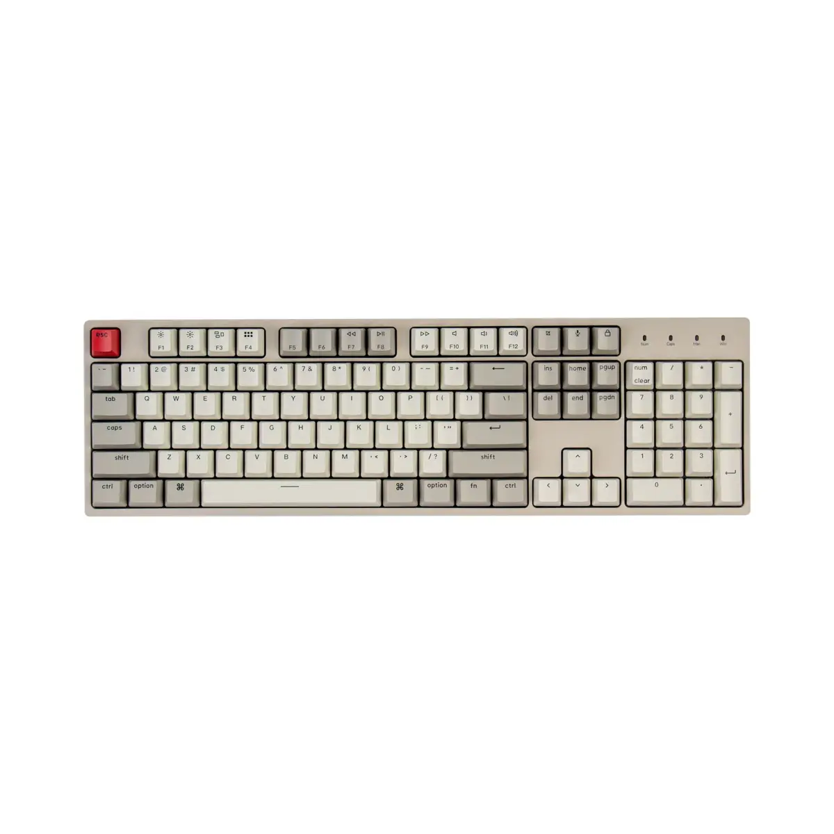 Keychron C2 Full Size Wired Mechanical Keyboard, Retro Color, Red Switch | 104 Keys, Mac & Windows Compatible - main product image