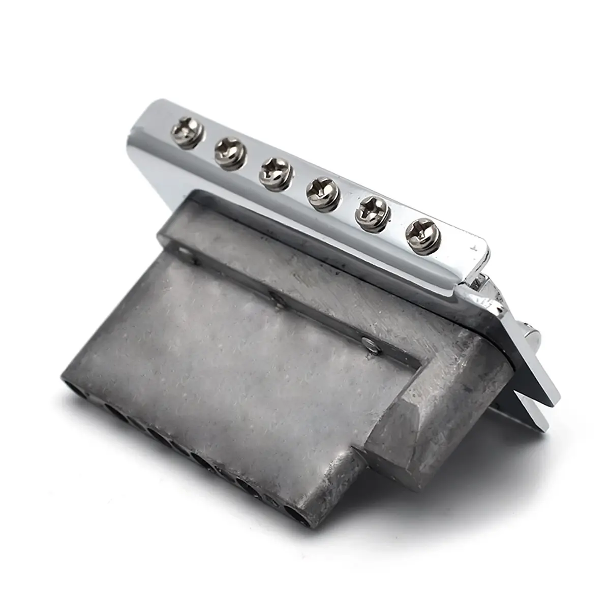SAPHUE 52.5mm Guitar Stratocaster Tremolo Bridge Set for Fender Strat Squier Electric Guitar Replacement (Chrome, 52.5mm) | All Metal, 10.8mm String Spacing - view 4