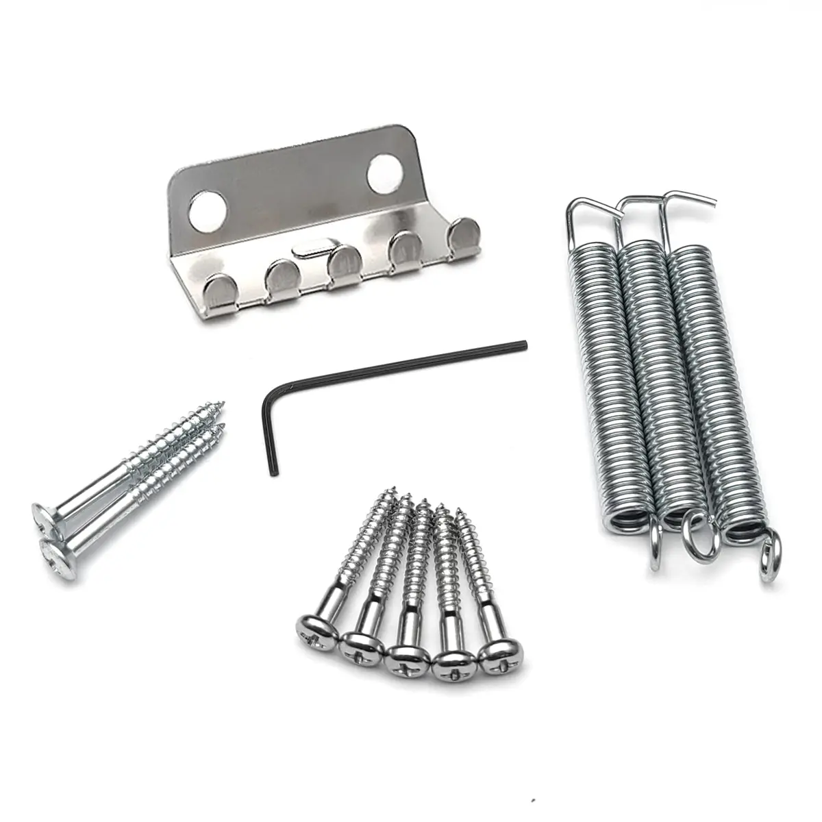 SAPHUE 52.5mm Guitar Stratocaster Tremolo Bridge Set for Fender Strat Squier Electric Guitar Replacement (Chrome, 52.5mm) | All Metal, 10.8mm String Spacing - view 6
