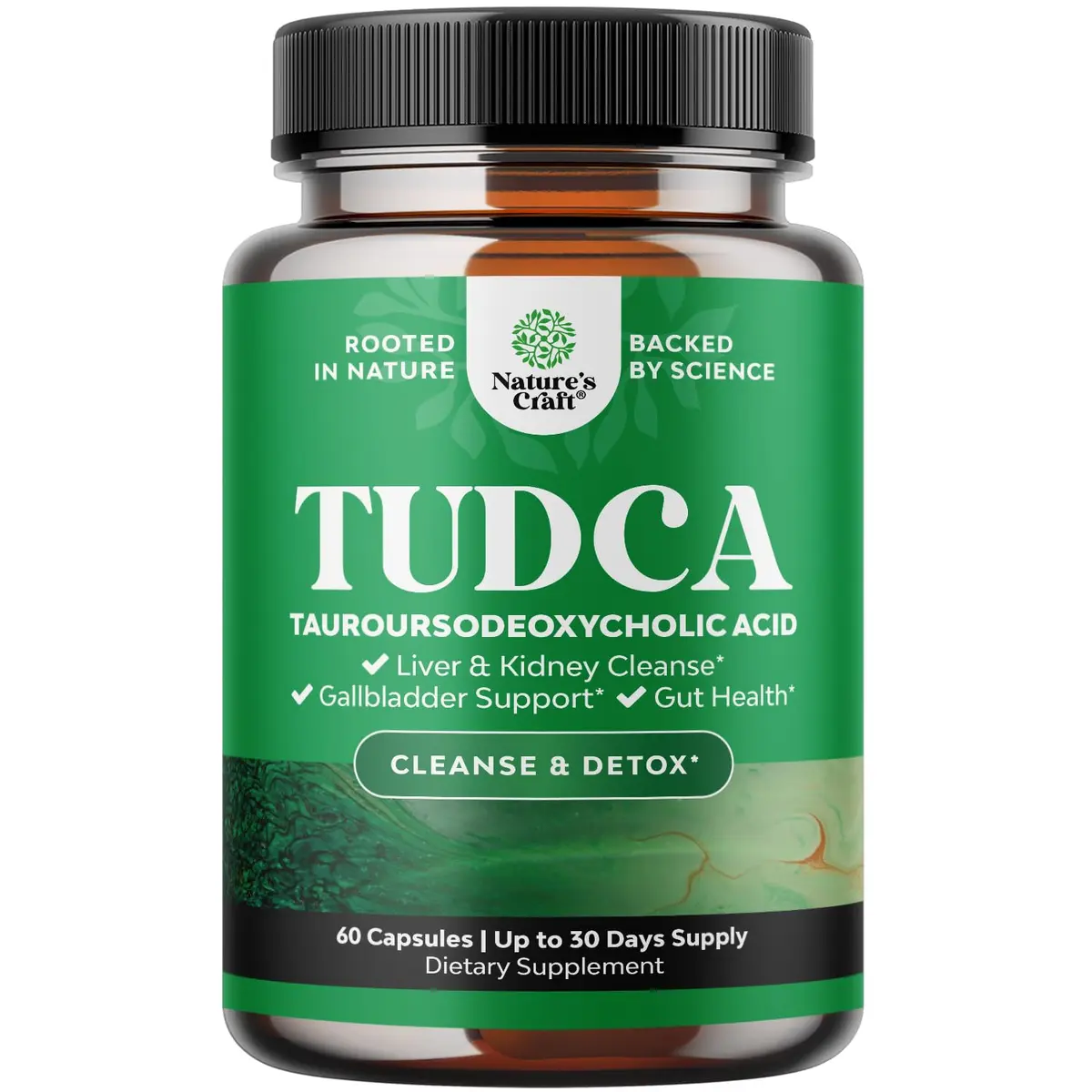 Natures Craft Advanced Bile Salt TUDCA Supplement 500mg | Liver & Gallbladder Support (60ct) - main product image