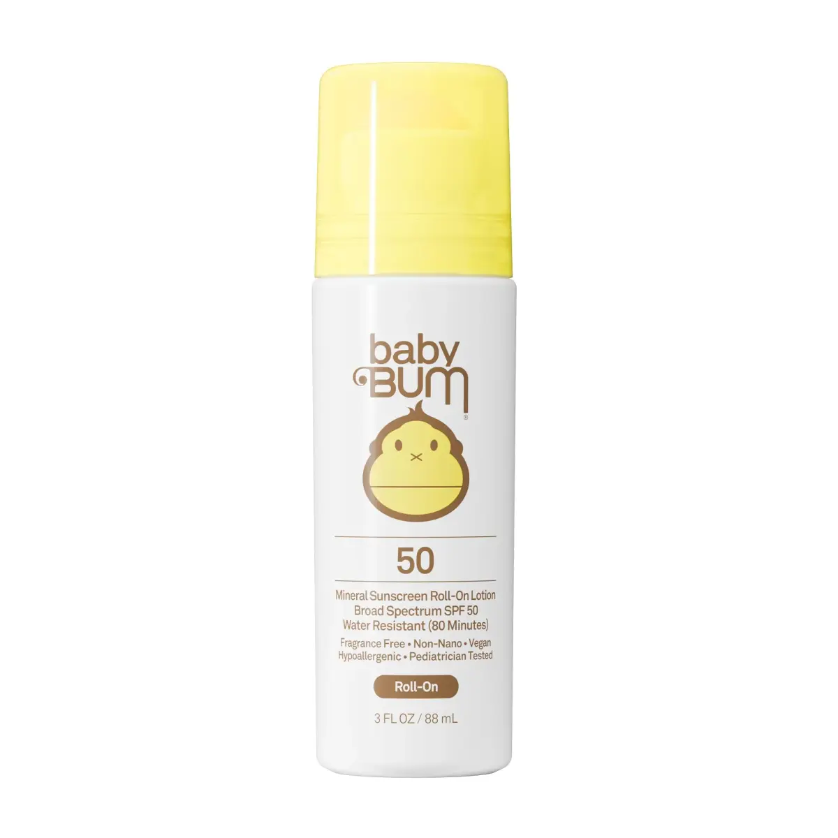 Sun Bum Baby Bum Mineral SPF 50 Roll-On Sunscreen 88g (3 Fl Oz) | Reef-Safe, Vegan Formula for Sensitive Skin - main product image