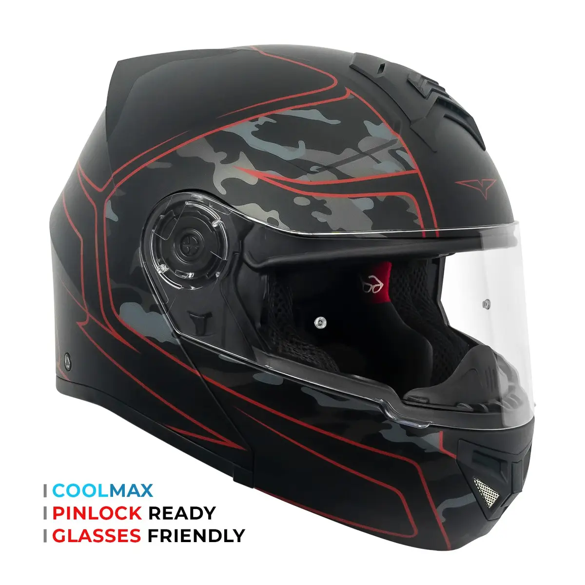 VCAN VX28 Full Face Motorcycle Helmet X-Large | DOT & ECE Approved, Coolmax Cheek Pad & OTG Ready - view 3