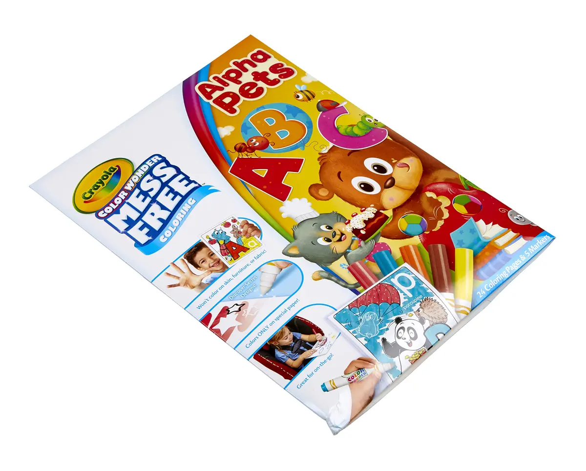 Crayola Color Wonder Alpha Pets Mess Free Coloring Set with 24 Pages & 5 Markers | Toddler Activity for Ages 3+ - view 2