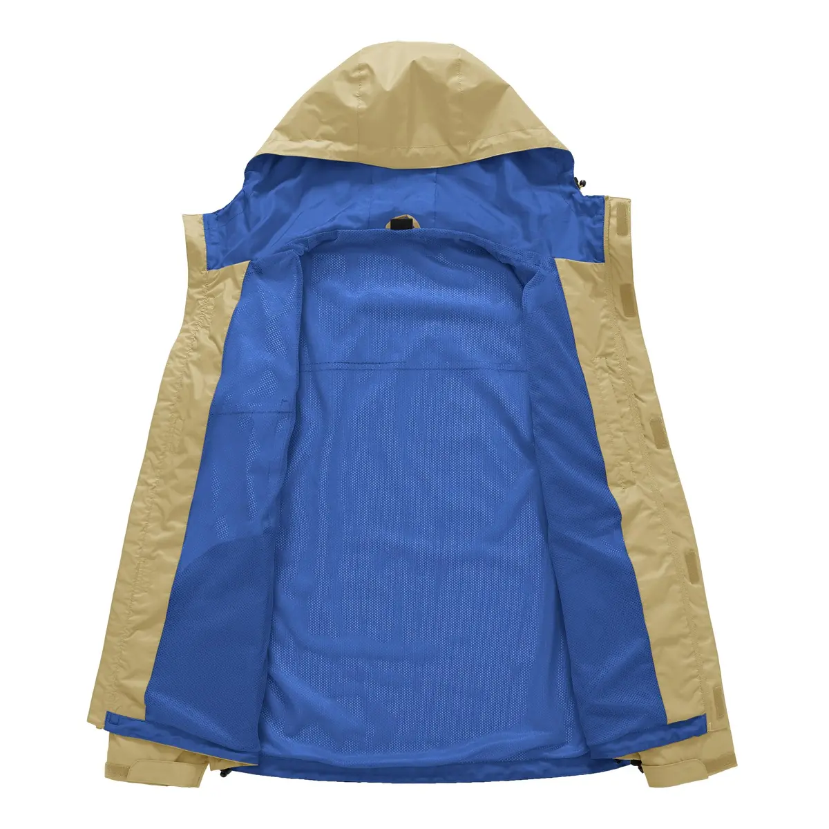 TBMPOY Waterproof Rain Jacket for Men | Lightweight Khaki Hooded Windbreaker XXL - view 6
