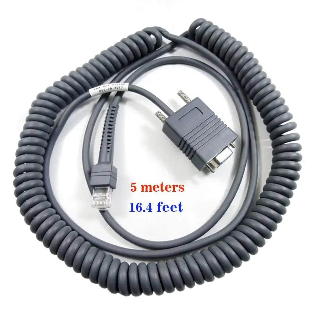 VOTTAN RS232 Serial Cable 5m (16.4ft) Coiled | Connects Symbol Zebra Scanners to POS Systems - view 5