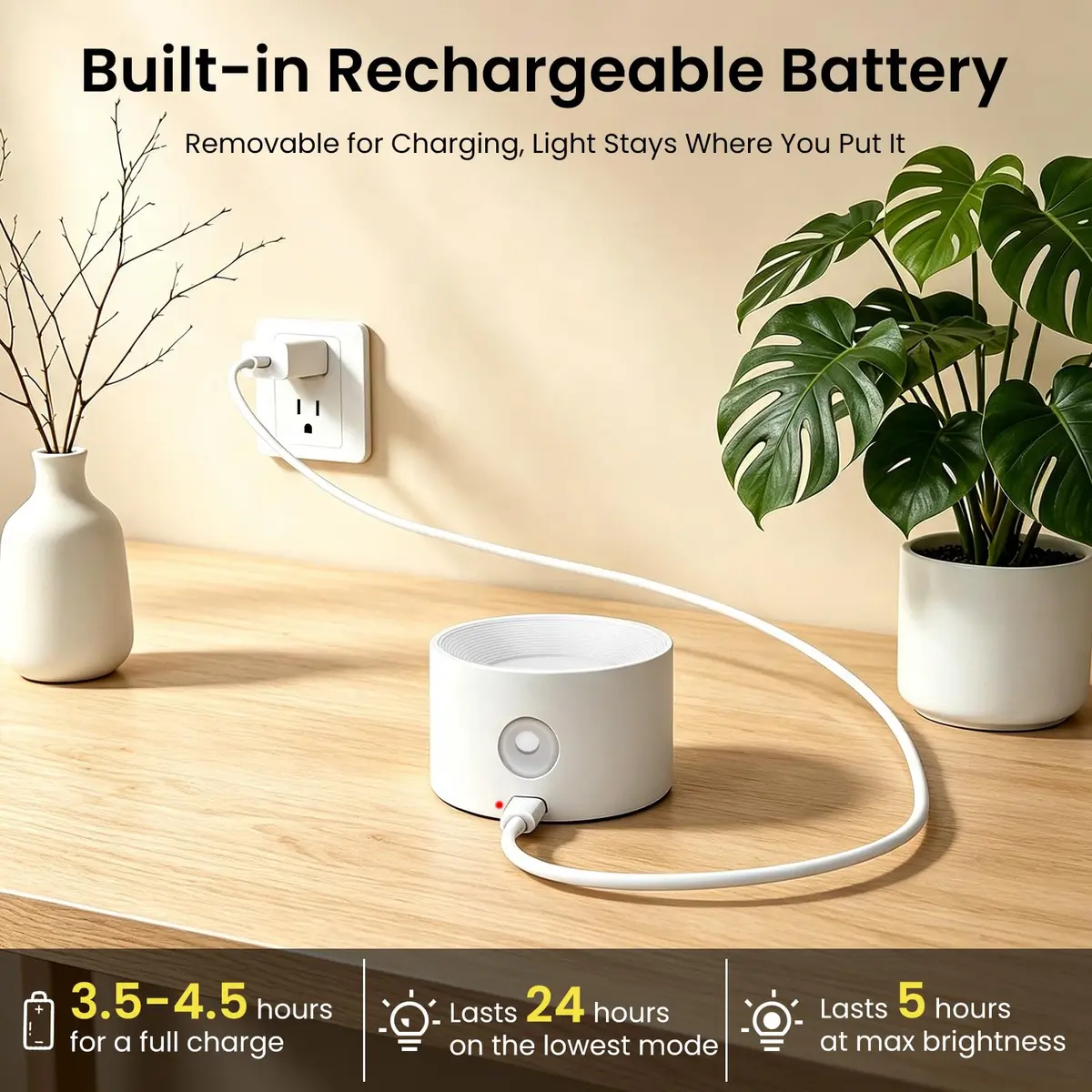 Koopala LED Wall Sconces 94x80x45mm | Rechargeable Cordless Magnetic Wall Light - view 5