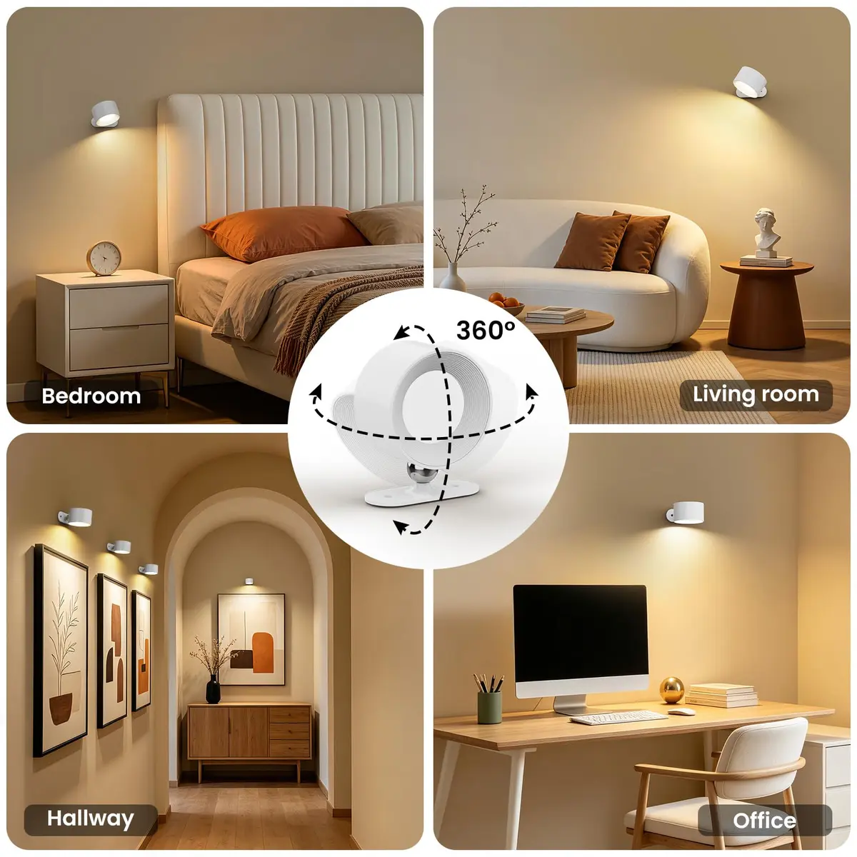 Koopala LED Wall Sconces 94x80x45mm | Rechargeable Cordless Magnetic Wall Light - view 8