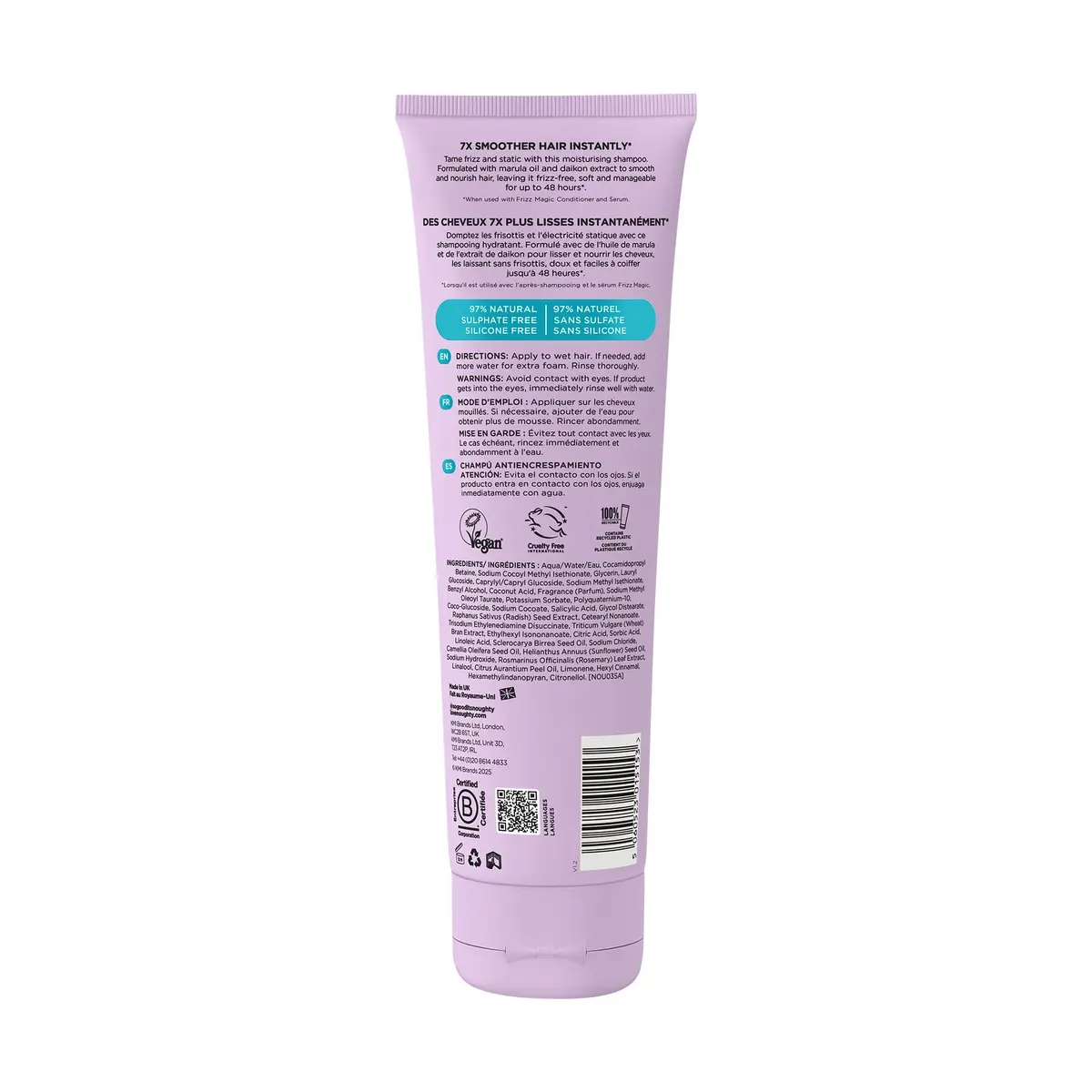 Noughty Frizz Magic Anti-Frizz Shampoo 250ml | Smooth & Shine with Marula Oil - view 2