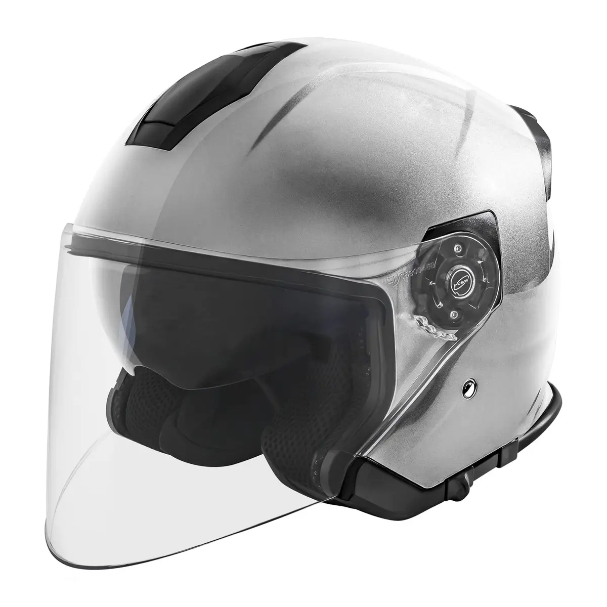 VCAN V88 3/4 Open Face Motorcycle Scooter Helmet Silver Metallic | DOT & ECE Certified - main product image
