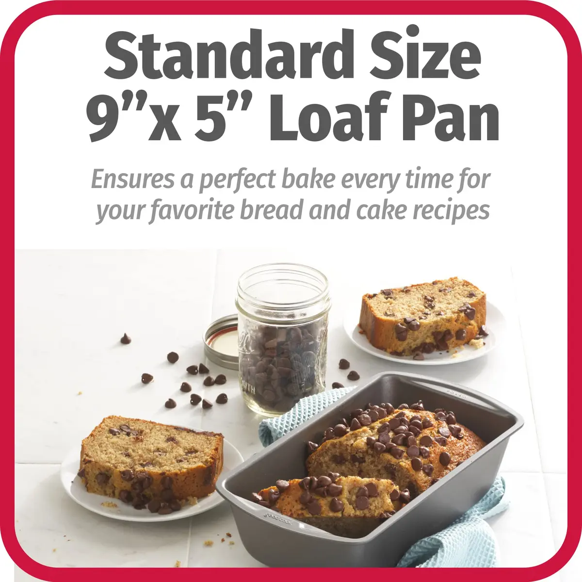 GoodCook Nonstick Loaf Pan 9 x 5-Inch Heavy-Duty Steel Bakeware | Easy-Clean Non-Stick Coating - view 6