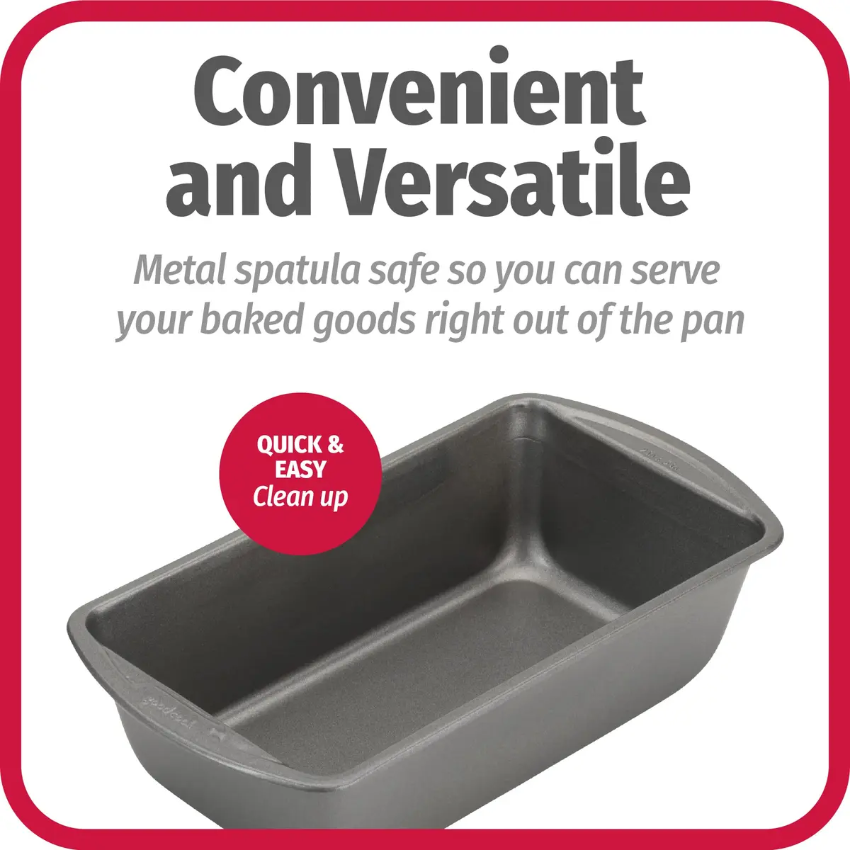 GoodCook Nonstick Loaf Pan 9 x 5-Inch Heavy-Duty Steel Bakeware | Easy-Clean Non-Stick Coating - view 4