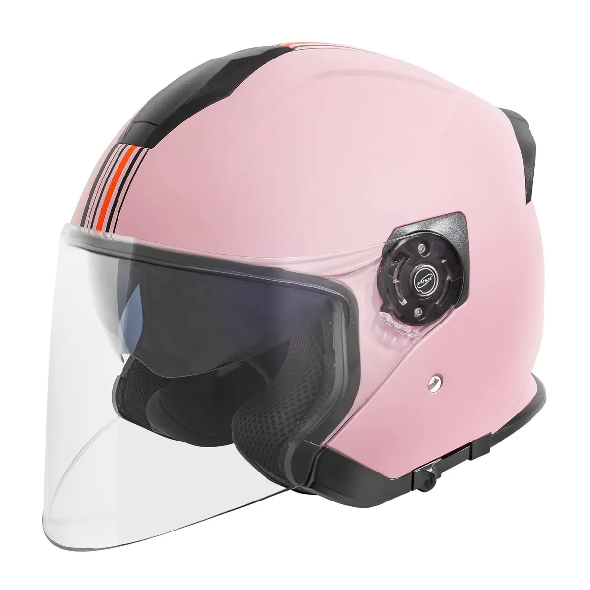 VCAN V88 3/4 Open Face Motorcycle Helmet Matte Pink Stripe | DOT & ECE Certified, FMVSS 218 Approved - main product image