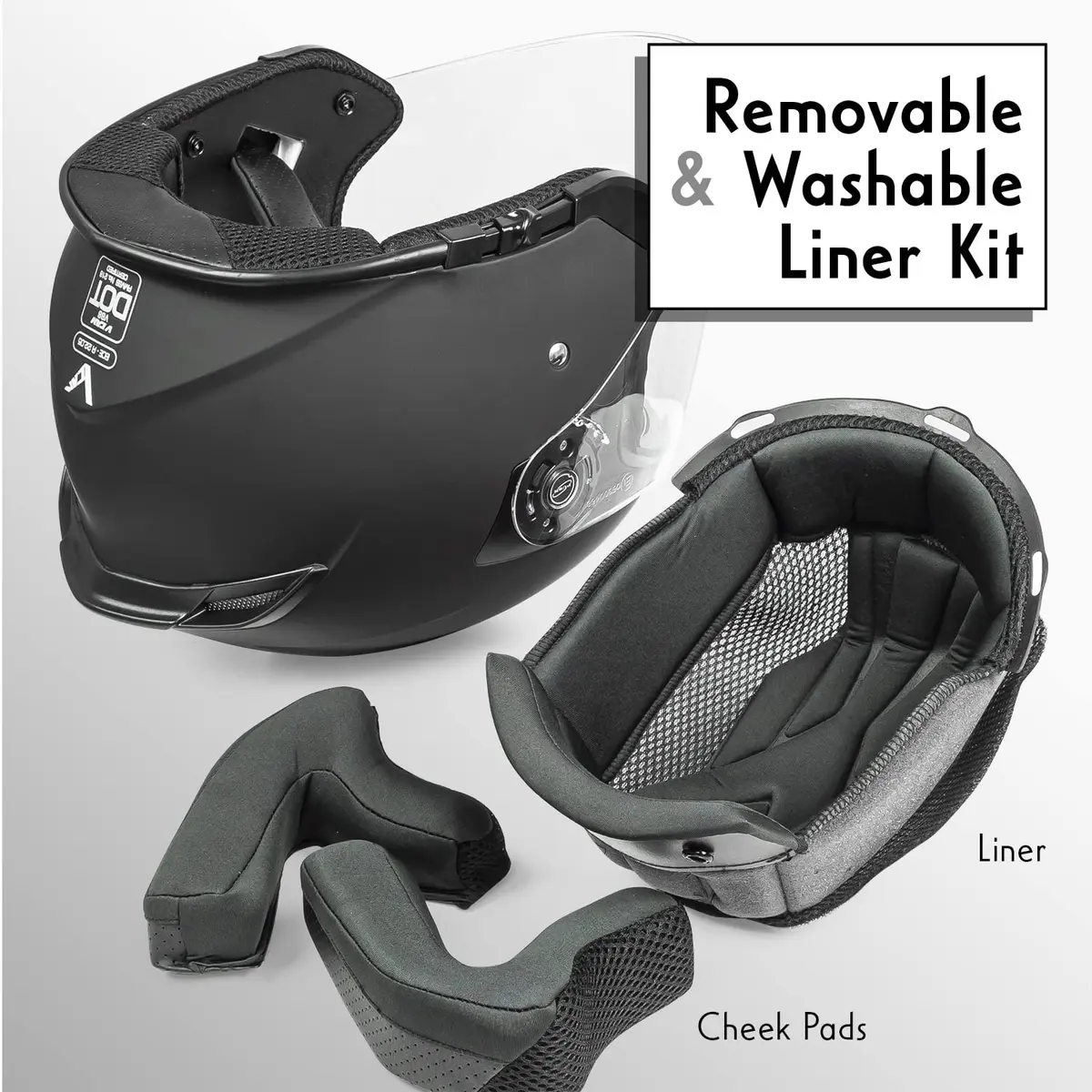 VCAN V88 3/4 Open Face Motorcycle Scooter Helmet | ECE & DOT Certified, Thermoplastic Shell, Sun Visor - view 4