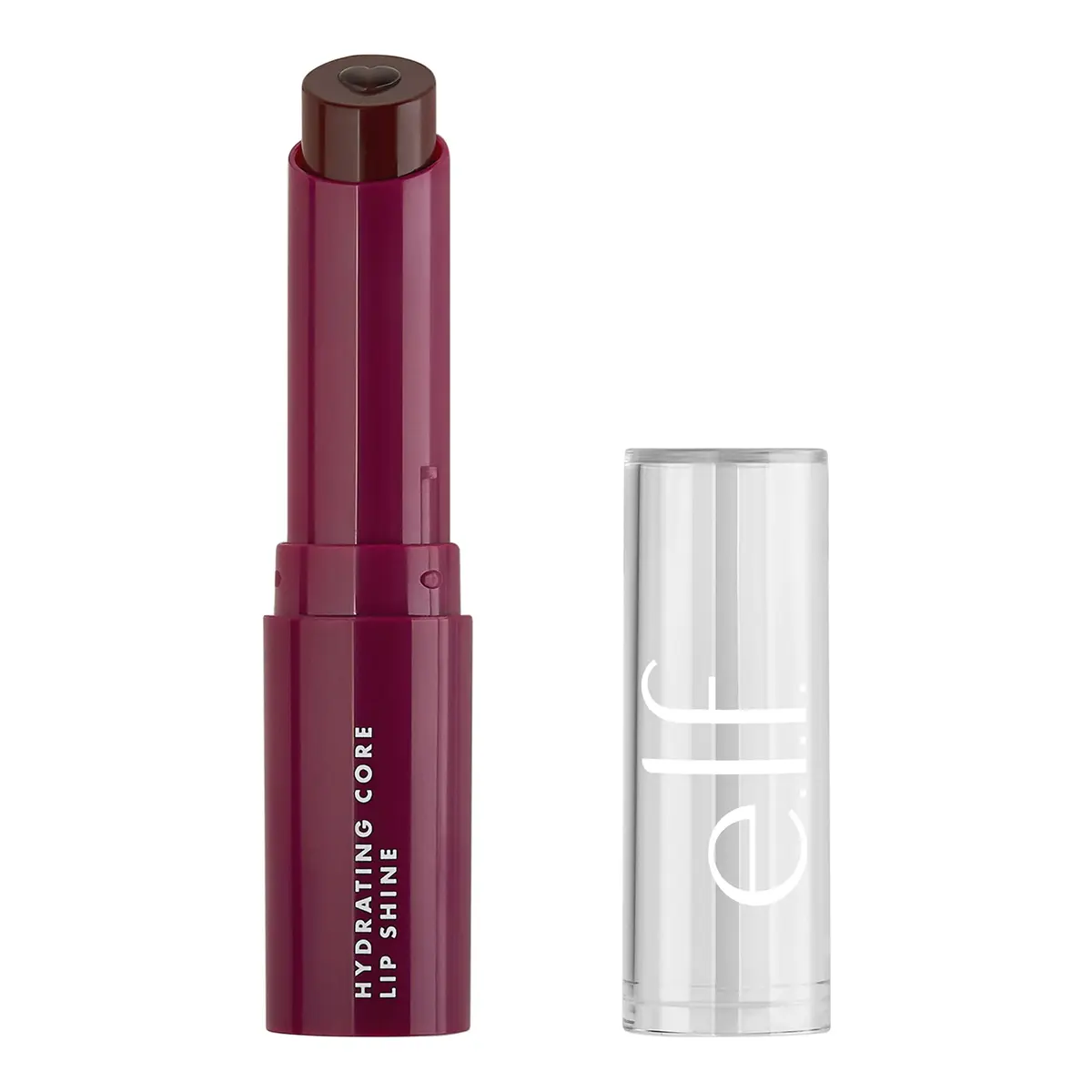 e.l.f. Hydrating Core Lip Shine Ecstatic Deep Berry 0.09 oz (2.55 g) | Tinted Lip Balm with Vitamin E - main product image