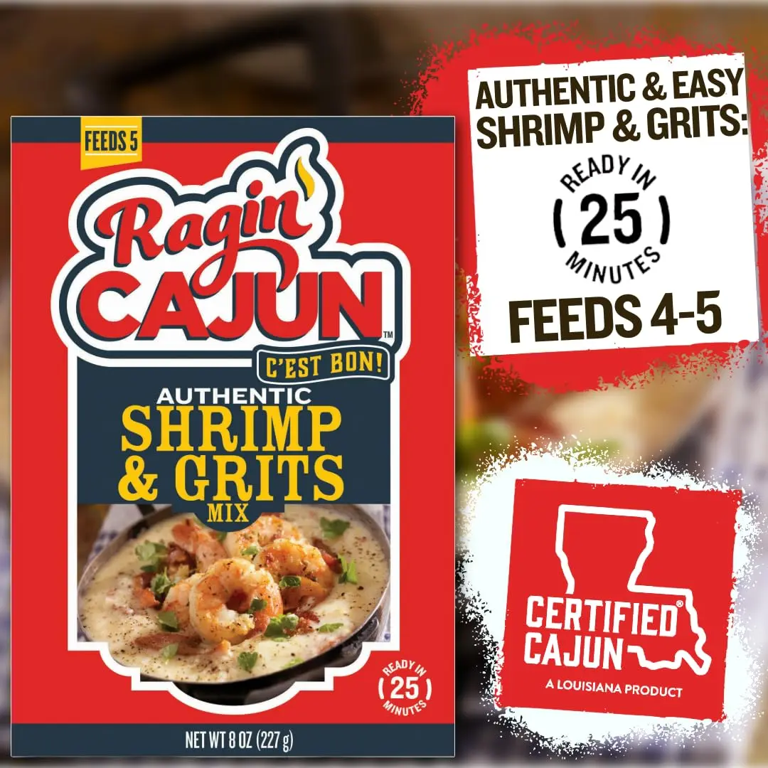 Ragin' Cajun Shrimp & Grits Mix 8 oz | Ready in 25 Minutes, Louisiana Creole Flavor - view 2