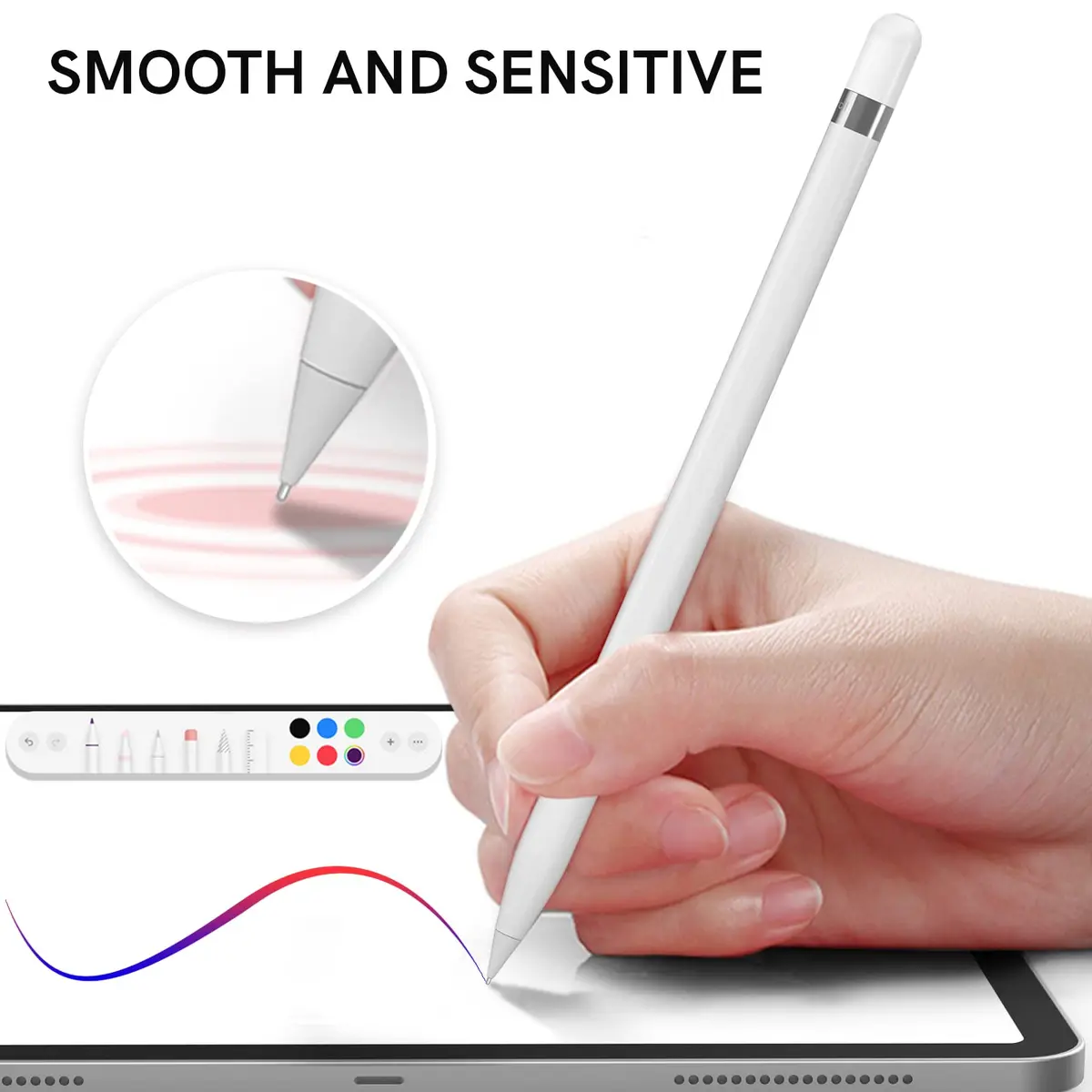 Delidigi Replacement Tips for Apple Pencil Pro/2nd/1st/USB-C | Wear-Resistant Metal Tips for Precise Control (70-120 chars) - view 5