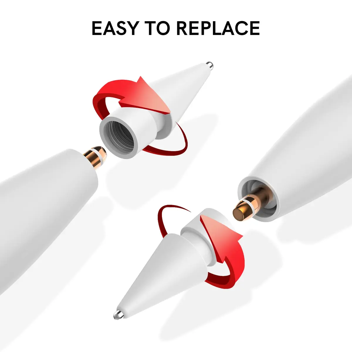 Delidigi Replacement Tips for Apple Pencil Pro/2nd/1st/USB-C | Wear-Resistant Metal Tips for Precise Control (70-120 chars) - view 6