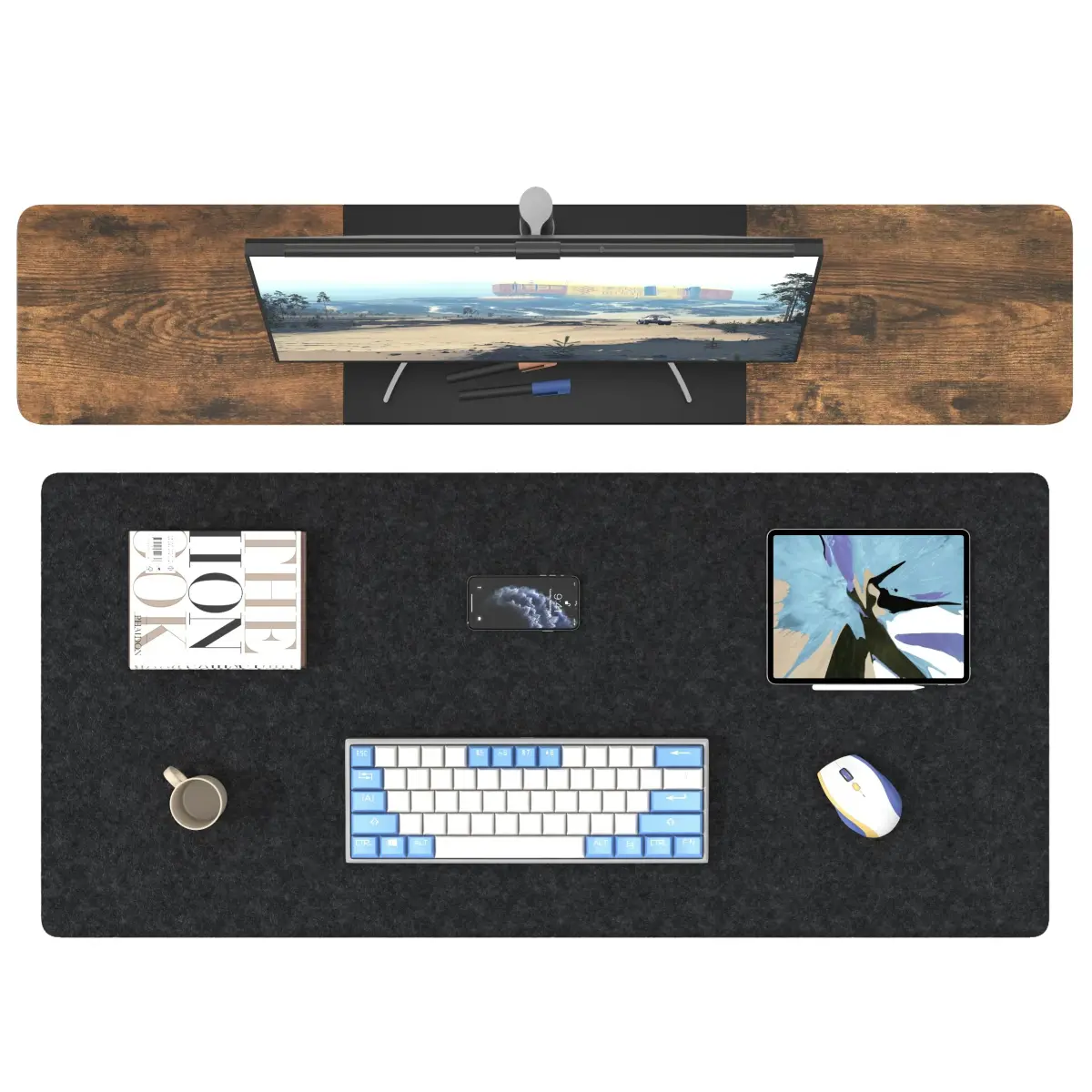 DAWNTREES Non-Slip Felt Desk Mat, 90cm x 40cm (36" x 16") | Protects Desks from Scratches & Spills - view 5