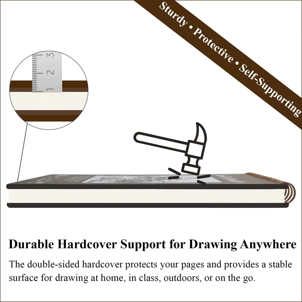Fuxi 9" x 12" Sketch Book Set, 400 Sheets | Top Spiral Bound Acid-Free Drawing Paper - view 5