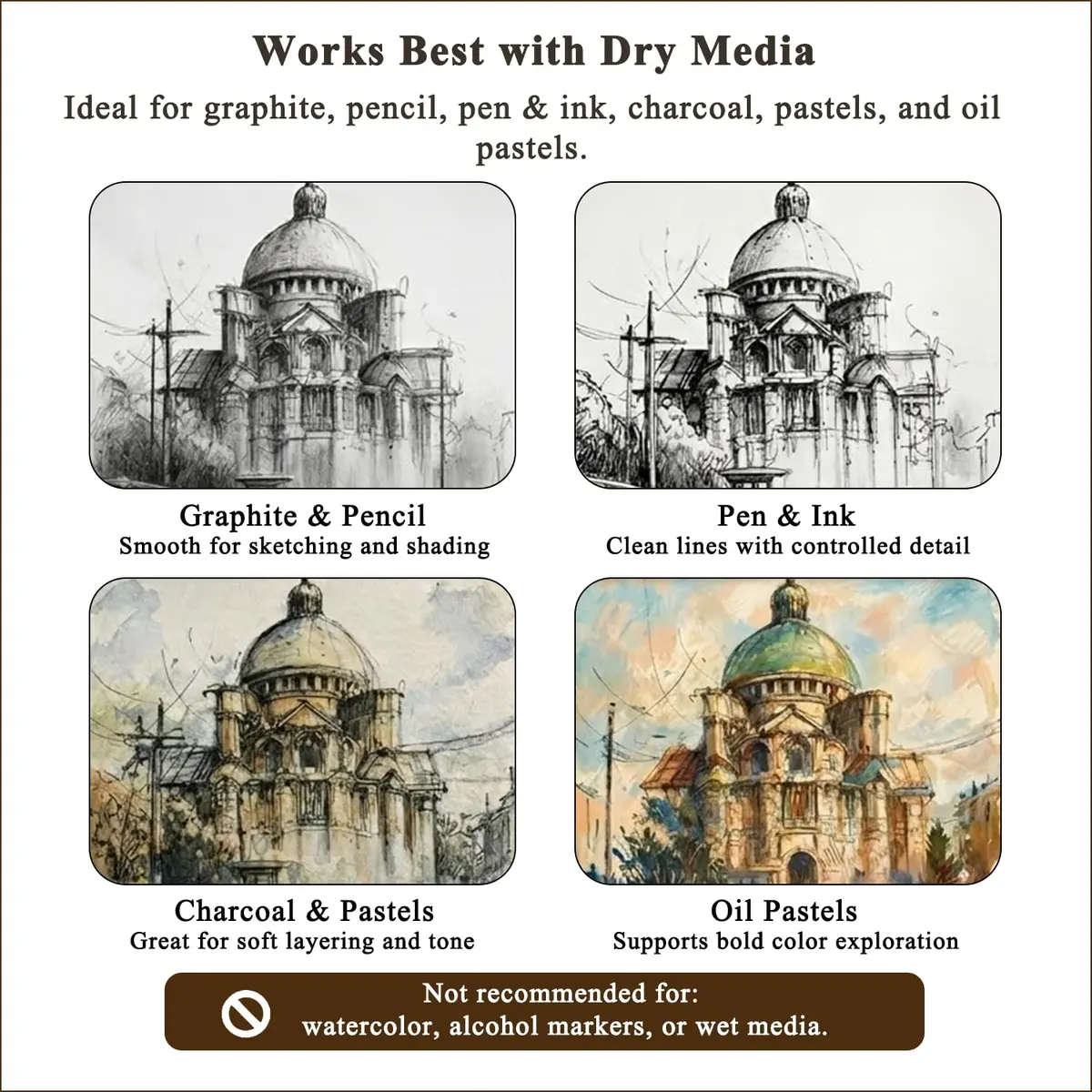 Fuxi 9" x 12" Sketch Book Set, 400 Sheets | Top Spiral Bound Acid-Free Drawing Paper - view 6