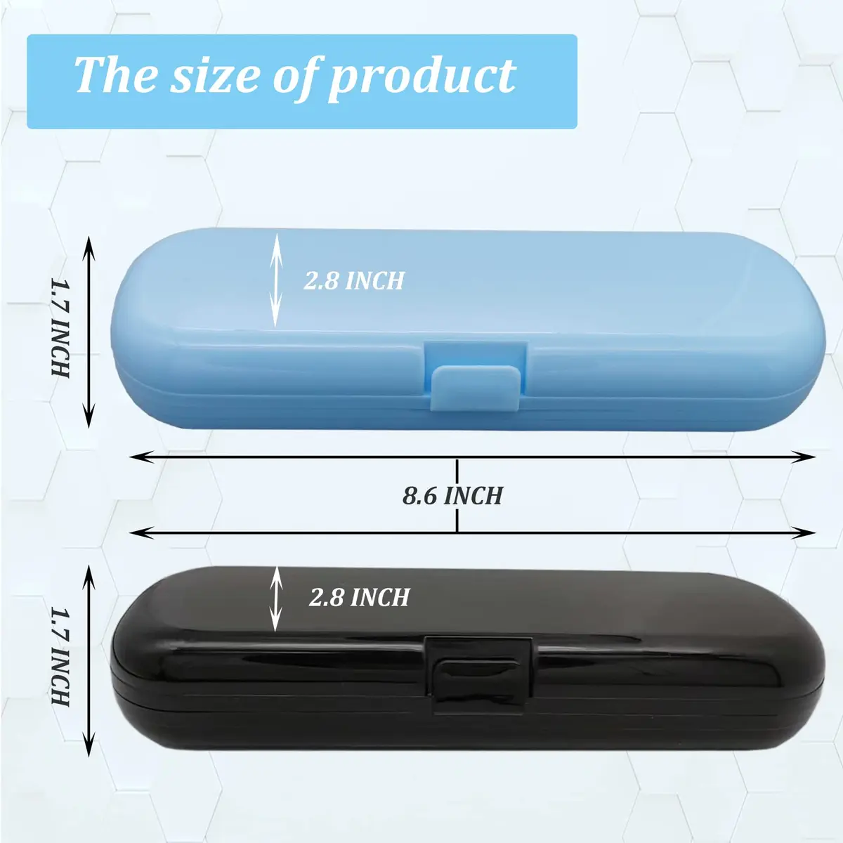 Hovesty 2 Pcs Electric Toothbrush Travel Case, Portable Travel Toothbrush Holder for Electric Toothbrush Set (Blue and Black) | Travel-Friendly & Durable - view 2