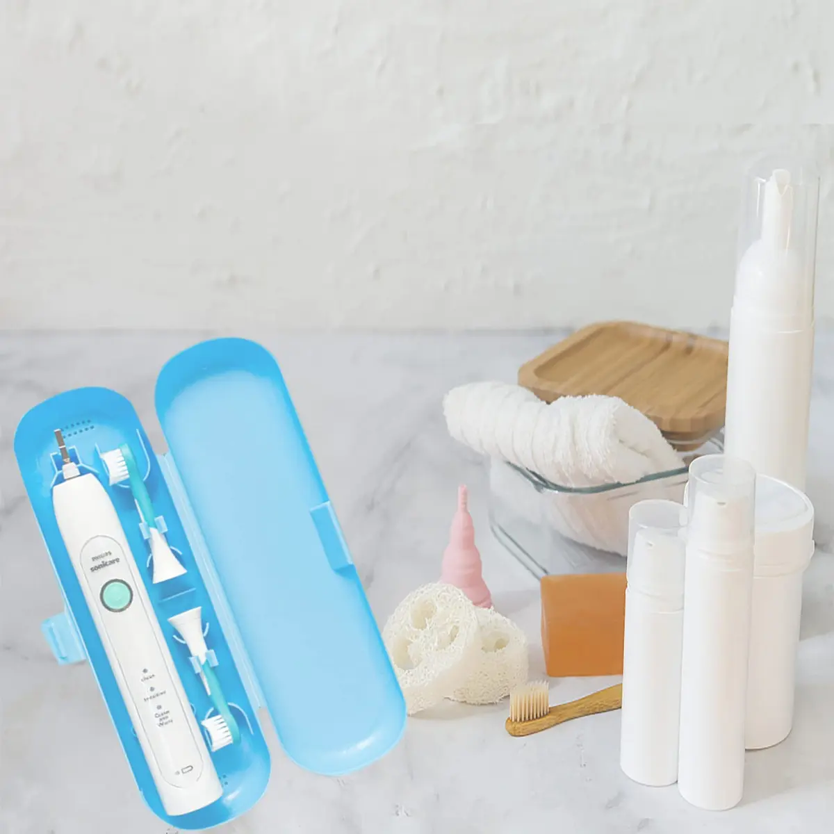 Hovesty 2 Pcs Electric Toothbrush Travel Case, Portable Travel Toothbrush Holder for Electric Toothbrush Set (Blue and Black) | Travel-Friendly & Durable - view 4