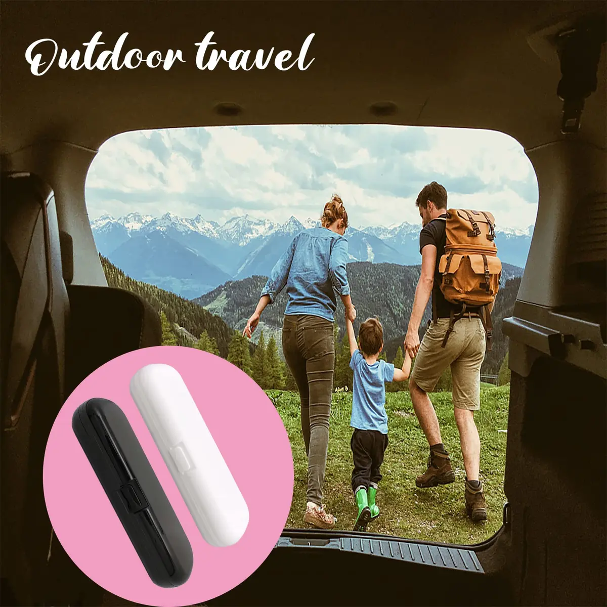 Hovesty 2 Pcs Electric Toothbrush Travel Case | Portable, Waterproof & Durable (8.3 in x 2.8 in) - view 5