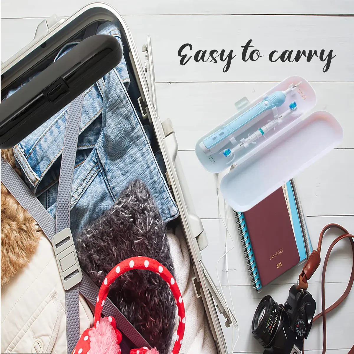 Hovesty 2 Pcs Electric Toothbrush Travel Case | Portable, Waterproof & Durable (8.3 in x 2.8 in) - view 6