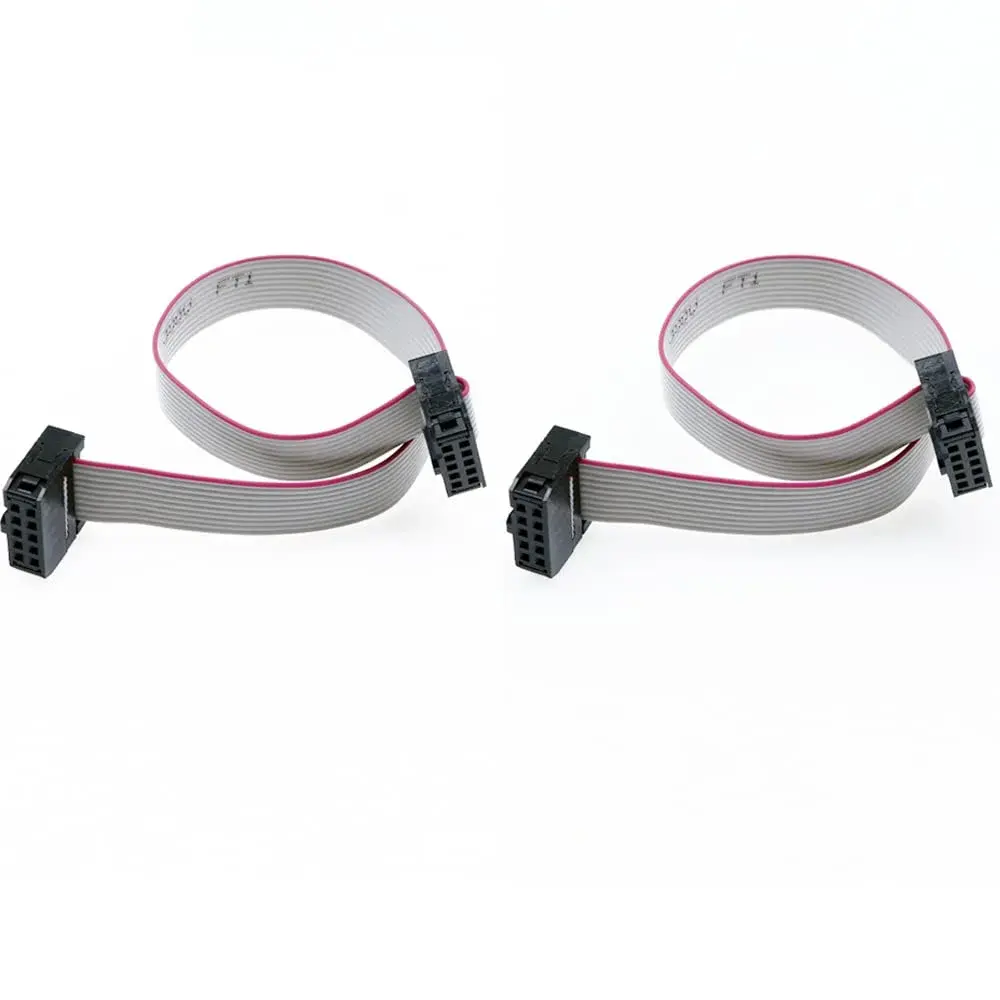 Treedix 2PCS IDC Ribbon Cable 20cm (7.87in) | 10-Pin Female to Female Connector, 2.54mm Pitch - main product image