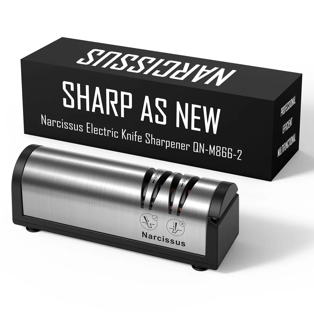 Narcissus Electric Knife Sharpener QN-M866 798g (1.76 lbs) | Professional 2-Stage Sharpening with Scissors Slot - view 7