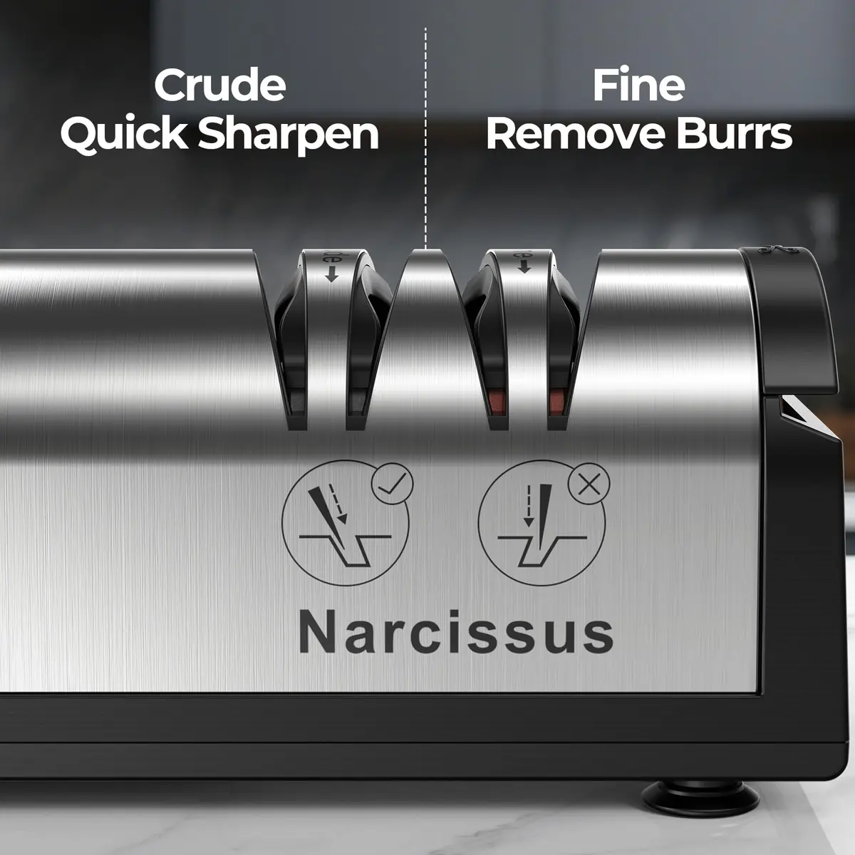 Narcissus Electric Knife Sharpener QN-M866 798g (1.76 lbs) | Professional 2-Stage Sharpening with Scissors Slot - view 3