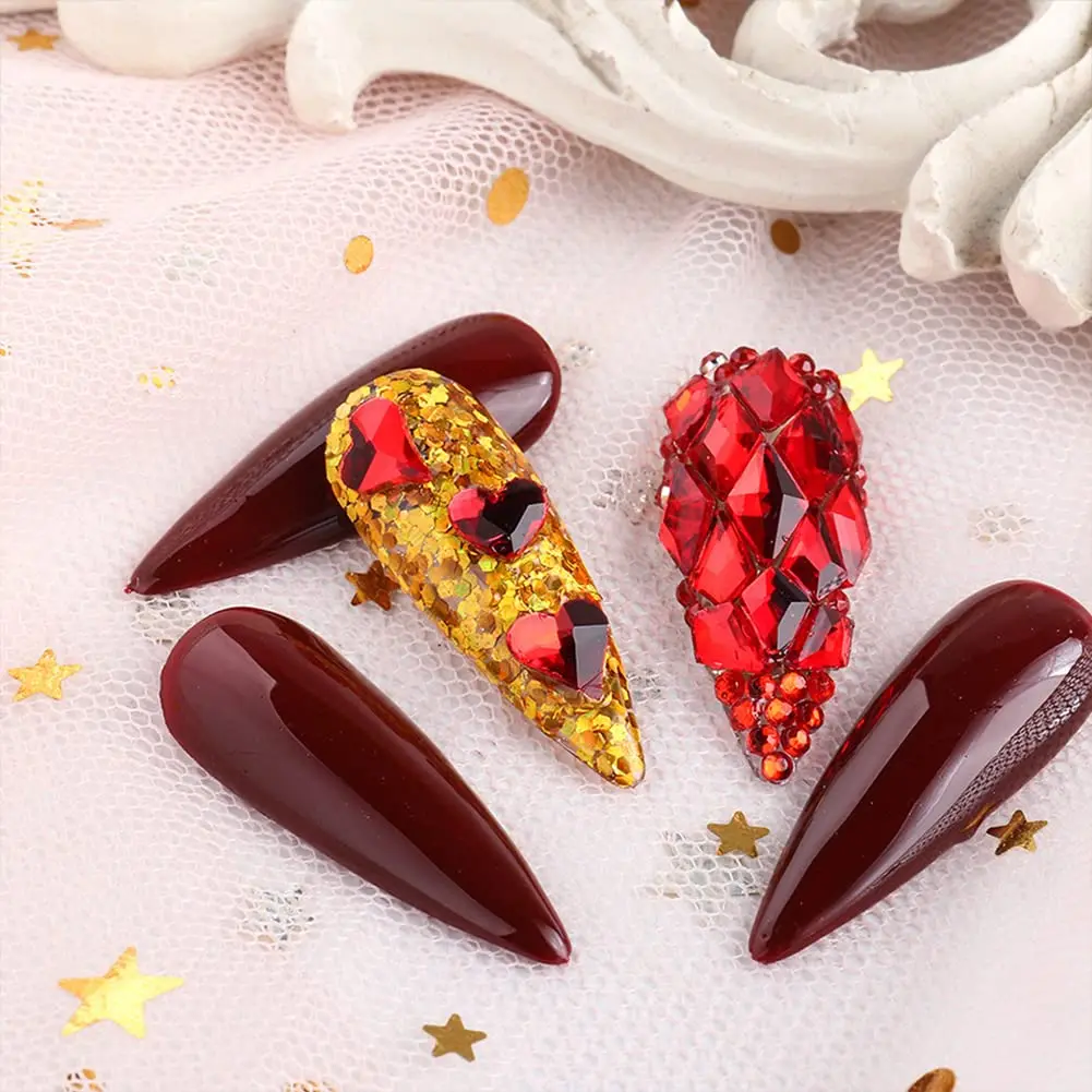 La Jolie Jasmin Craft Bead 735 Pieces Red Rhinestones for Nails | High-Quality Glass, Easy Application, Multiple Uses - view 4