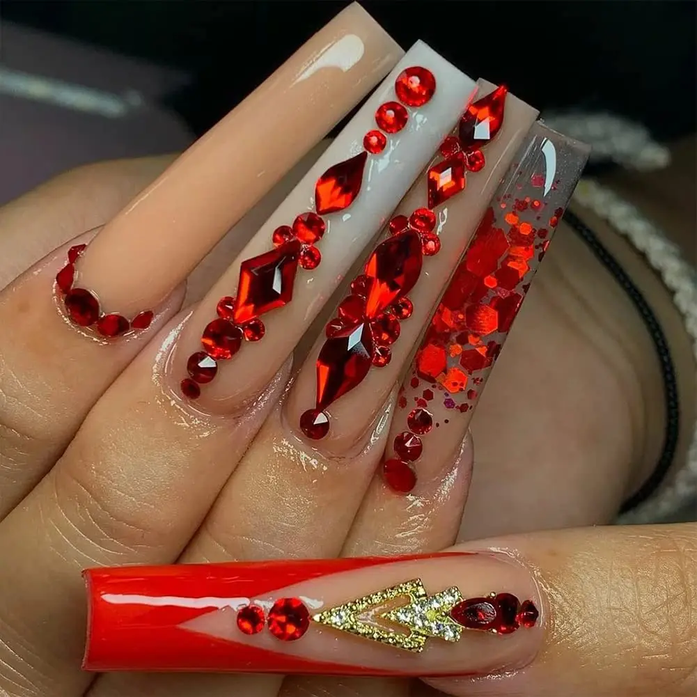 La Jolie Jasmin Craft Bead 735 Pieces Red Rhinestones for Nails | High-Quality Glass, Easy Application, Multiple Uses - view 3