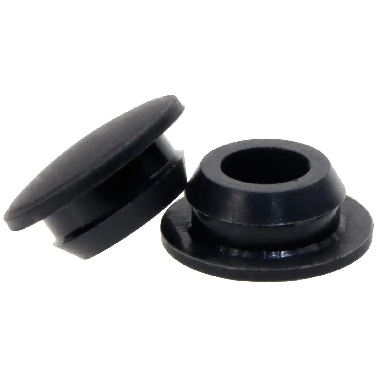 ONLYKXY Black Silicone Round Snap-in Hole Plugs (10mm, 5 Pcs) | Furniture Hole Fastener & Dent Repair - main product image