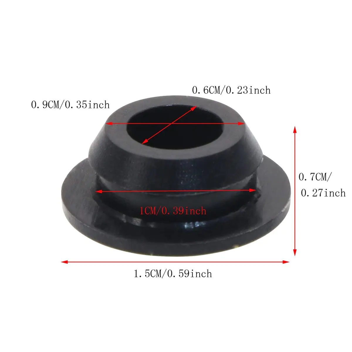 ONLYKXY Black Silicone Round Snap-in Hole Plugs (10mm, 5 Pcs) | Furniture Hole Fastener & Dent Repair - view 2