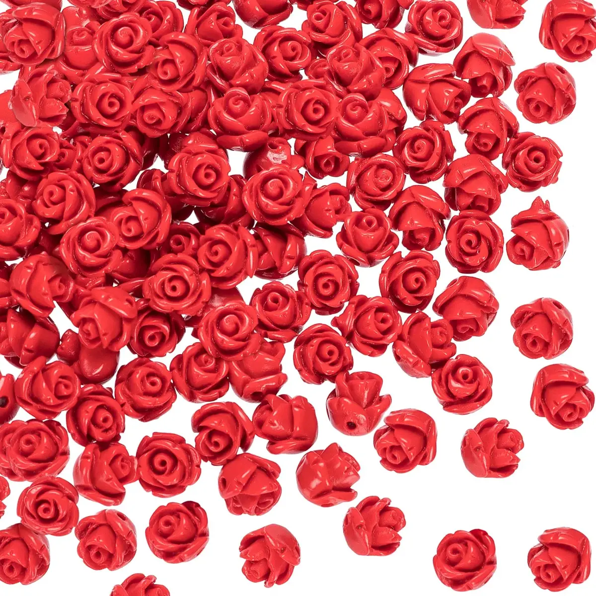OIIKI Cinnabar Carved Rose Beads 8mm (160PCS) | Authentic USA Import for Jewelry Making - main product image