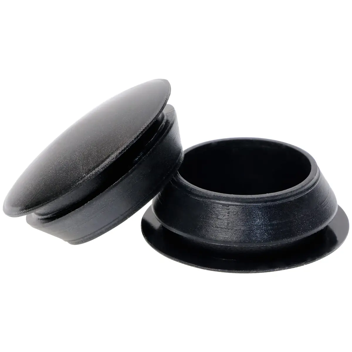ONLYKXY 5 Pcs Black Silicone Round Snap in Furniture Hole Plugs 25mm | Waterproof Dustproof Seal - main product image