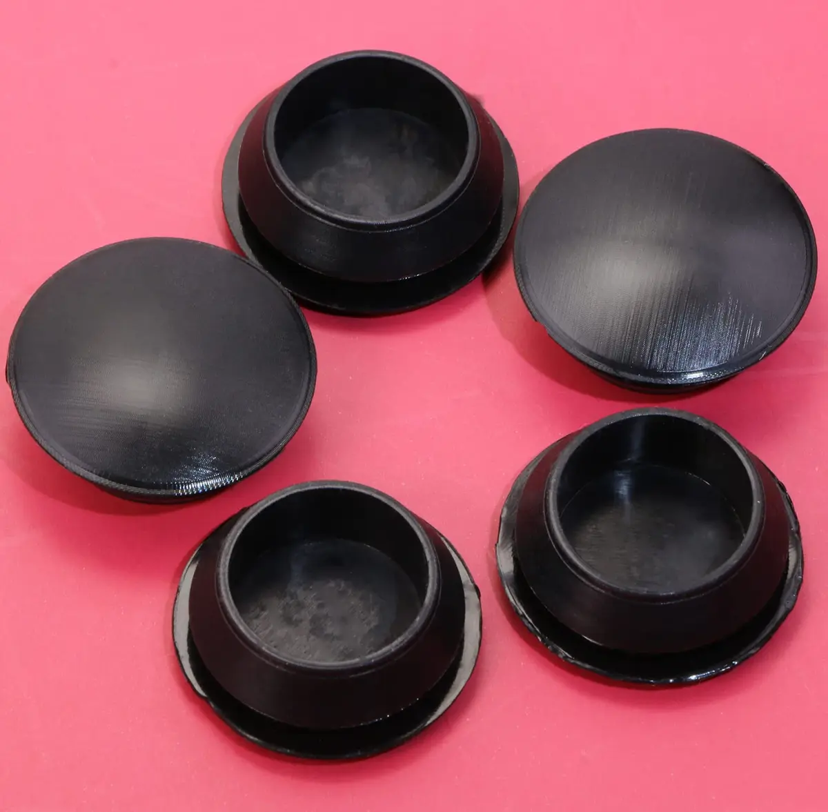 ONLYKXY 5 Pcs Black Silicone Round Snap in Furniture Hole Plugs 25mm | Waterproof Dustproof Seal - view 5