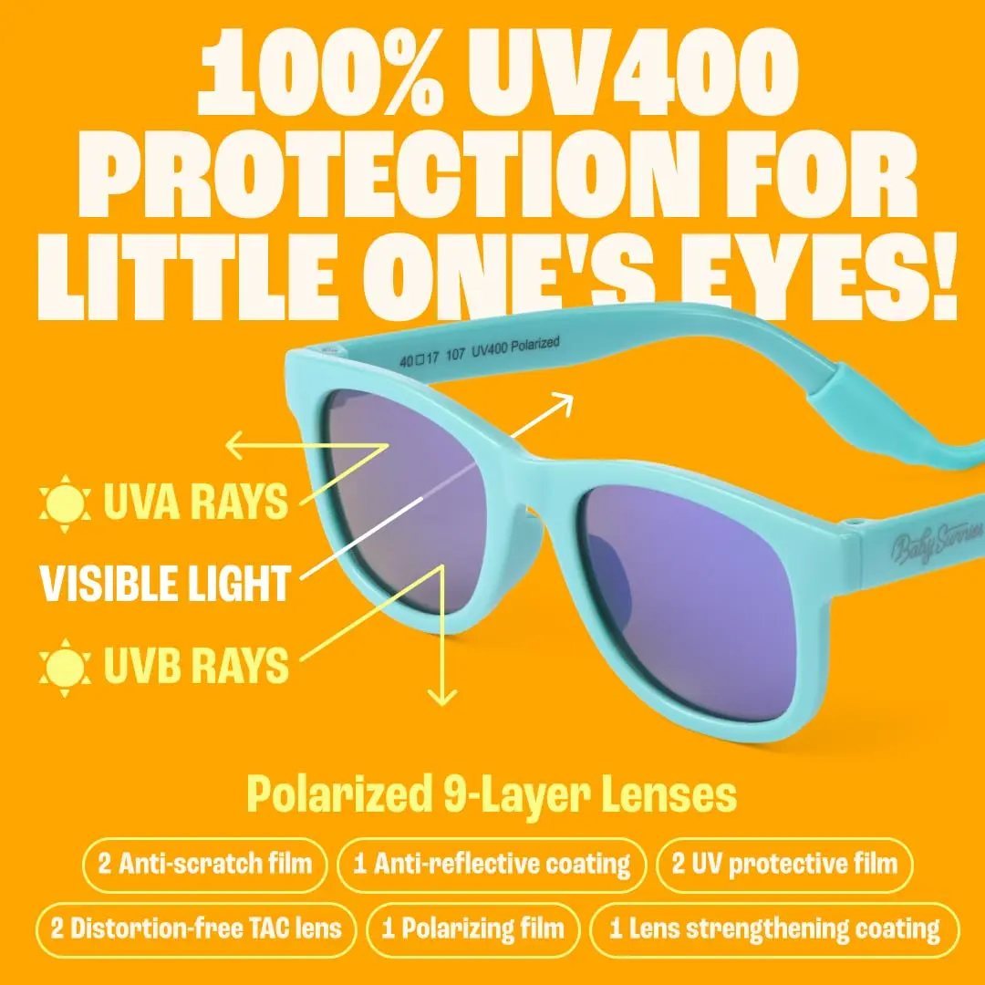 BABY SUNNIES Polarized Baby Sunglasses Sky Blue 0-24 Months | UV400 & BPA-Free - view 5