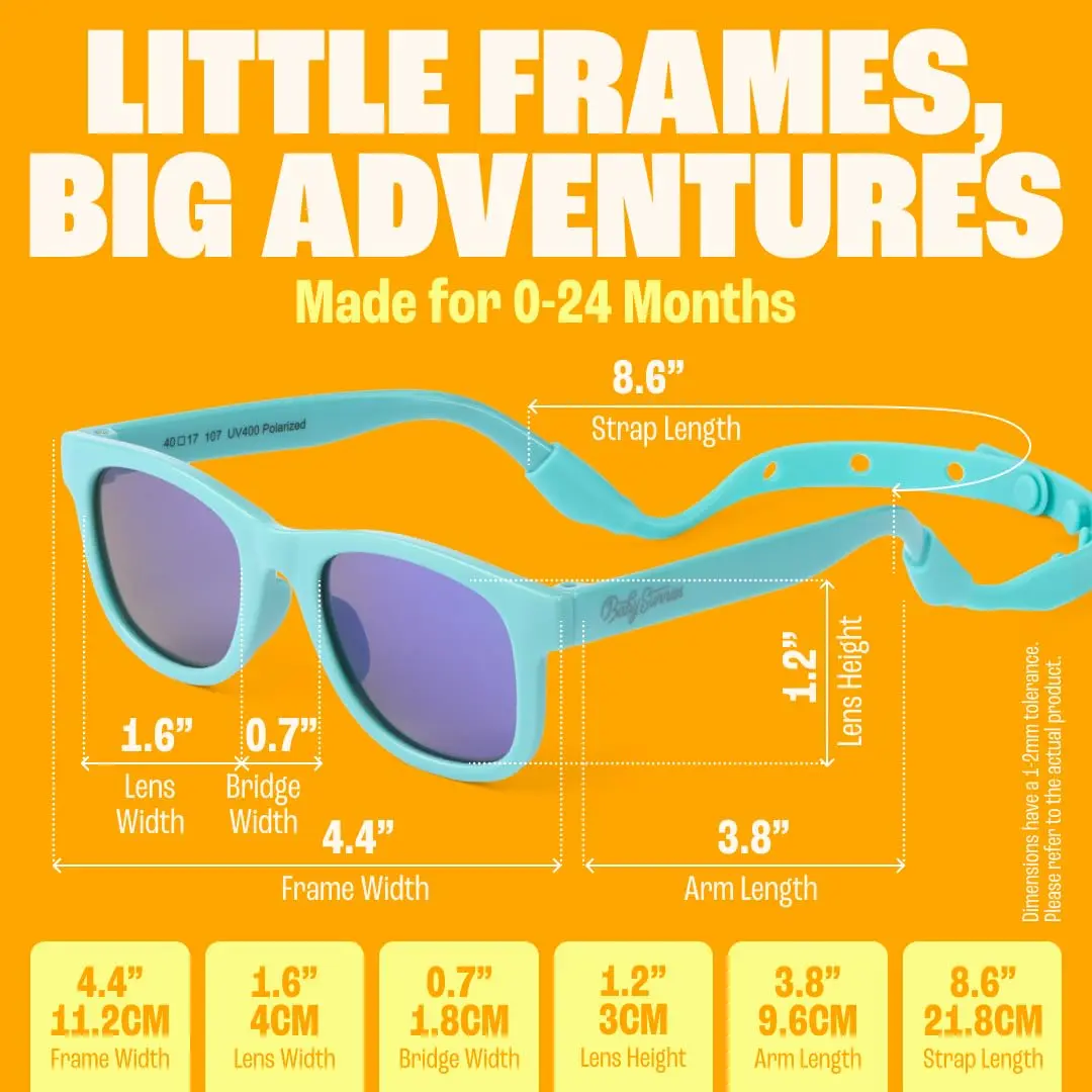 BABY SUNNIES Polarized Baby Sunglasses Sky Blue 0-24 Months | UV400 & BPA-Free - view 2